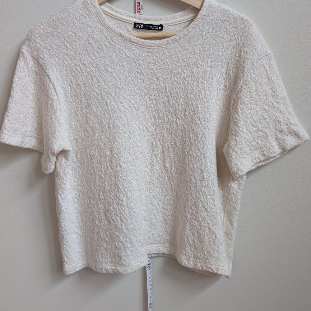Zara White Textured Top size small